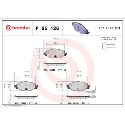 Sada brzdových destiček BREMBO P85126 – Hledejceny.cz