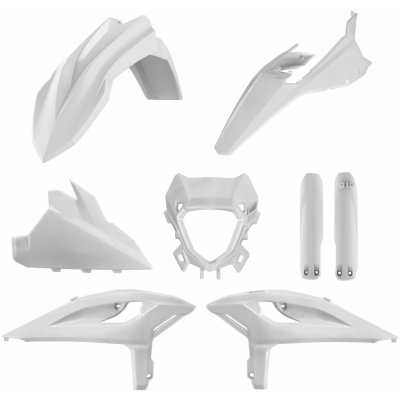 POLISPORT kompletní sada plastů (FULL KIT) BETA RR 2T/4T závodní 25-26; RR 2T/4T X-PRO 25-26 v sadě kryt světla (8399100003) a kryty tlumičů (8399100002) barva bílá | Zboží Auto