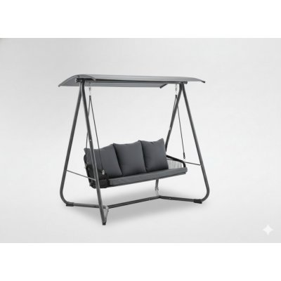 Pro-Tech shop KRE3149 Zahradní houpačka s pletenými područkami - antracitová Premium 180x139x185cm 62117 – Zboží Dáma