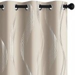 Zatemňovací, termoizolační, akustický závěs se zavěšením grommet top - Vzorovaný béžový, 132 x 244 cm – Sleviste.cz