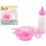Teddies Sada pro panenky plast lahvička miska s příborem – Zboží Dáma