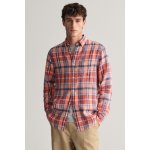 Gant košile reg linen Madras shirt růžová – Zboží Dáma