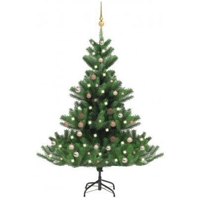 vidaXL Umělý vánoční stromek normandská jedle LED a koule zelený 120cm – Zboží Mobilmania
