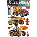 Dětská samolepící dekorace na zeď Stavební stroje 10035 / Dětská samolepka na zeď Room Decor (70 x 42 cm) – Hledejceny.cz