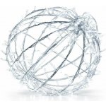 DECOLED 3D LED svítící koule na zahradu, pr. 60 cm, ledově bílá, bílý kabel, IP67, hliník, Easy fix – Hledejceny.cz