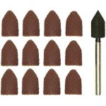 Proxxon Micromot 28 987 Brusné hlavice z normálního korundu s držákem nástrojů rozměru. 13 x 9 mm 10-dílné. Ø dříku 3 mm – Zboží Dáma