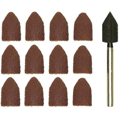 Proxxon Micromot 28 987 Brusné hlavice z normálního korundu s držákem nástrojů rozměru. 13 x 9 mm 10-dílné. Ø dříku 3 mm – Zboží Dáma