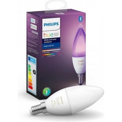 Philips Hue White and Color Ambiance Bluetooth LED žárovka E14 87195143566106W 470lm 2000-6500K RGB