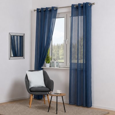 Dekorační záclona s kroužky SOFIA modrá 140x260 cm (cena za 1 kus) MyBestHome – Hledejceny.cz