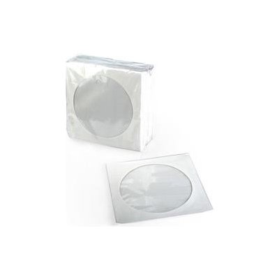 Papírová obálka s okénkem na CD/DVD, 100ks, bílá; BC501PMK0L