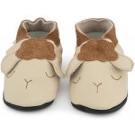 Ebooba Kožené capáčky s koženou podrážkou ovečka světlá Béžová – Zboží Dáma