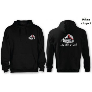 Hell-Cat Mikina klokánek s kapucí černá