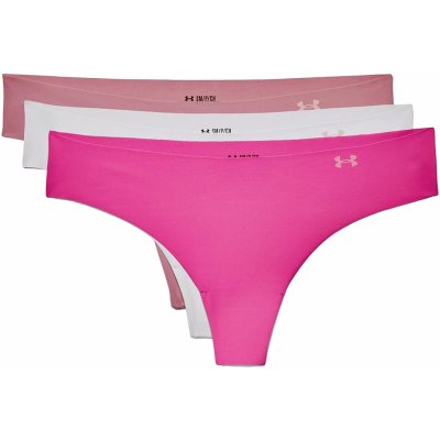 Triumph kalhotky Under Armour Pure Stretch Thong 3 Pack Print 669 Pace Pink Dark Cherry – Zboží Mobilmania