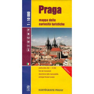 Praga Mappa delle curiositá turistische 1:10 000