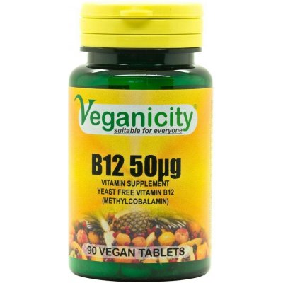 Veganicity Vitamín B12 50 µg metylkobalamin 90 tablet – Hledejceny.cz