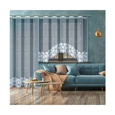 Dekorační žakárová záclona s řasící páskou DONKA 90 bílá 300x90 cm MyBestHome – Hledejceny.cz