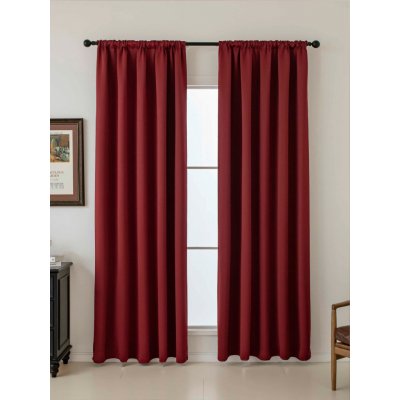 MKLuzkoviny.cz Blackout závěsy Elias vínová – 140 × 180 cm (2 ks) - řasící stuha – Zboží Dáma