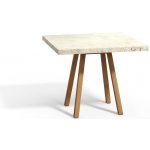 Tribu Teakový jídelní stůl Vis a Vis, čtvercový 99x99x75 cm, rám teak, deska travertine – Hledejceny.cz