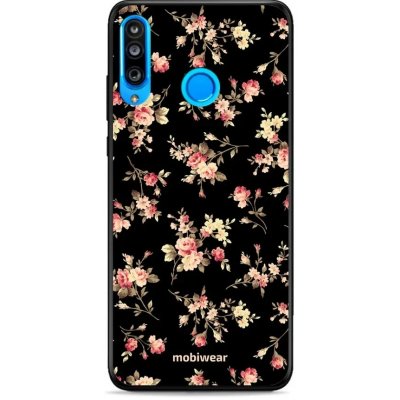 Pouzdro Mobiwear Glossy Huawei P30 Lite - G039G - Květy na černé – Zboží Mobilmania