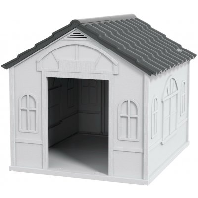 PawHut Venkovní psí bouda voděodolná pro malá zvířata nebo pro středně velké psy do 20 kg 65 x 75,7 x 63 cm Šedá – HobbyKompas.cz