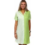 Zeleně duhově pruhovaná celo propínací kojící noční košile s límečkem 1C3361 zelená – Zboží Dáma