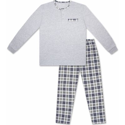 Wolf S2476A pánské pyžamo dlouhé šedé – Zboží Dáma