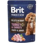 Brit Premium by Nature Dog Puppy & Junior Fillets in Gravy with Turkey & Carrots 85 g – Zboží Mobilmania