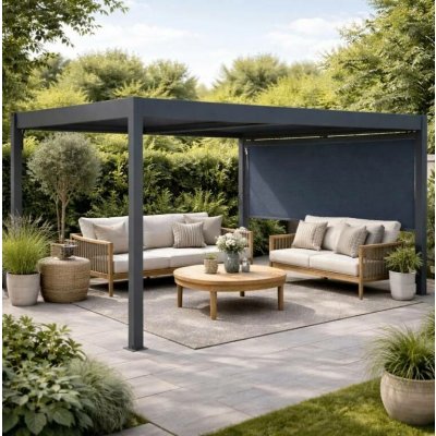Boční zástěna pro bioklimatickou pergolu BestBerg BBP-W279 / 279 × 204 cm / šedá – Hledejceny.cz