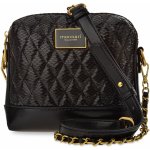 Monnari malá elegantní dámská kabelka s řetízkem dvoukomorová lakovaná kabelka se vzorem šupin černá – Zboží Mobilmania