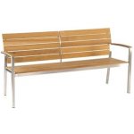 Stern Nerezová lavice Savona ,160x55x80 cm nerezový rám teak s417429 – Zboží Mobilmania
