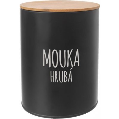 Orion dóza plech dřevo Mouka hrubá dekor Black 2,3 l