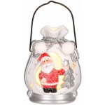 MagicHome Vánoční dekorace Santa na saních LED terakota 12,6x8,5x11,5 cm – Hledejceny.cz