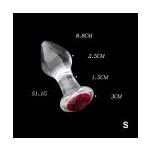 bdsm bondage shop Skleněný tvarovaný anální kolík s kamenem SAK63 S – Zboží Dáma