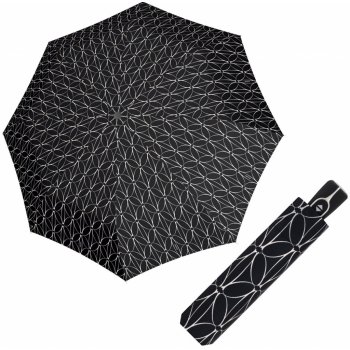 Doppler Fiber Magic Black&White Traced dámský plně automatický deštník černý
