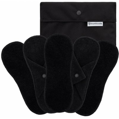 Bamboolik Slipové vložky látkové biobavlněné froté Barva Přírodní 5 ks Na patentek + Pytlík mini černý – Zboží Mobilmania