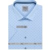 Pánská Košile AMJ Comfort fit košile s krátkým rukávem modrá se vzorem