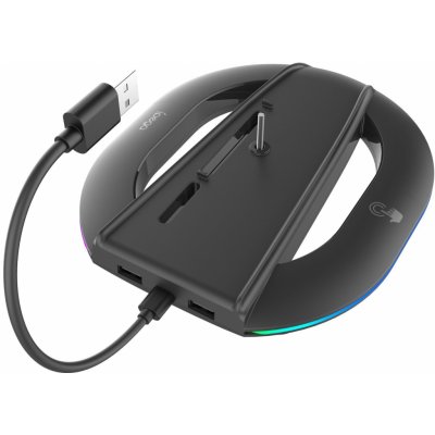 iPega P5S035SAH Vertikální Stojan (2xUSB-A) s RGB PS5 Slim, PS5 Pro Black – Zboží Živě