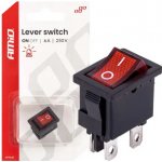 AMIO Kolébkový přepínač s červeným podsvícením 6A 250V – Hledejceny.cz