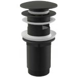 Alcadrain výpust umyvadlová CLICK/CLACK G 5/4" s přepadem, velká zátka, kov, černá-mat | A392BLACK – Sleviste.cz