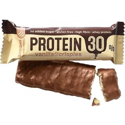 Bombus Protein 30% dvouvrstvé tyčinky s vysokým obsahem bílkovin Varianta: Vanilla Crispies 50 g – Zboží Mobilmania