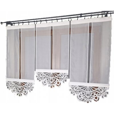 Hotová záclona Mega Firany voál bílý panelový závěs 180 cm x 130 cm – Hledejceny.cz