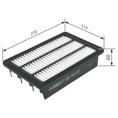 Vzduchový filtr BOSCH F 026 400 091 – Hledejceny.cz