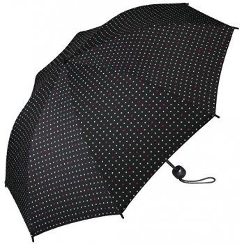Esprit mini Basic printed dámský skládací deštník černý s puntíky a srdíčky  od 398 Kč - Heureka.cz