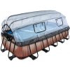 Bazén Exit Toys Frame s pískovu filtrací, kopulí a tepelným čerpadlem 5,4x2,5x1m Dřevo