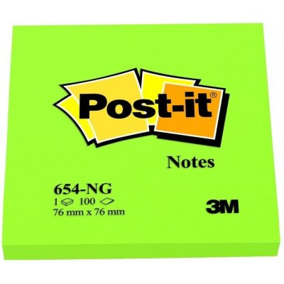 3M 3M Post-it samolepicí bloček 654NG , velikost 76x76 mm, 6x 1 bloček 100 lístků (654 NG) – Hledejceny.cz