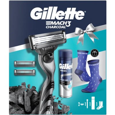 Gillette Mach3 Gillette Series Cleansing gel na holení 200 ml + holicí strojek 1 ks + náhradní břity 2 ks + ponožky 1 pair – Hledejceny.cz