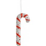 Clayre & Eef Bílá třpytivá vánoční ozdoba cukrová hůlka se stuhou - 7*2*17 cm – Hledejceny.cz