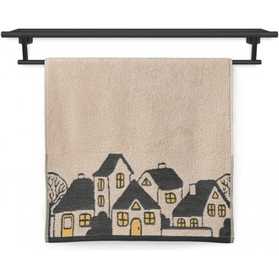 Veba ručník TERRY domečky béžová 70 x 140 cm – Zboží Dáma