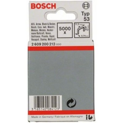 Sponky do sponkovaček Bosch HT 14 a PTK 14 E Duotac - 12x0.74x11.4mm, 5000ks, typ 53 (2609200212) – Zboží Mobilmania