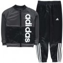 Adidas Linear Logo Tracksuit Junior Boys DkGrey Blk Wht